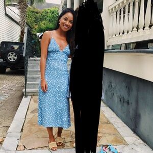 Reformation Blue Floral Midi Dress